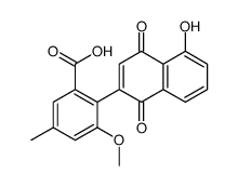 2-(5-hydroxy-1,4-dioxonaphthalen-2-yl)-3-methoxy-5-methylbenzoic acid结构式