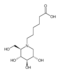 N-5-Carboxypentyl-1-deoxynojirimycin structure