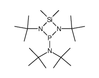 1,3-Di-tert-butyl-2-(di-tert-butylamino)-4,4-dimethyl-1,3,2,4-diazaphosphasiletidin结构式