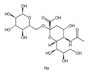 α-D-Glucopyranose, 6-O-(N-acetyl-α-neuraminosyl)-, sodium salt () Structure