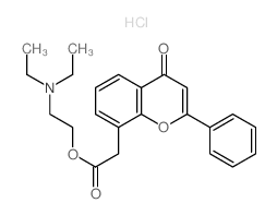 4H-1-Benzopyran-8-acetic acid, 4-oxo-2-phenyl-, 2-(diethylamino)ethyl ester,hydrochloride结构式