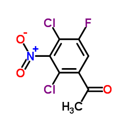 2,4-二氯-5-氟-3-硝基苯乙酮结构式