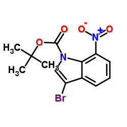 1-Boc-3-溴-7-硝基吲哚结构式