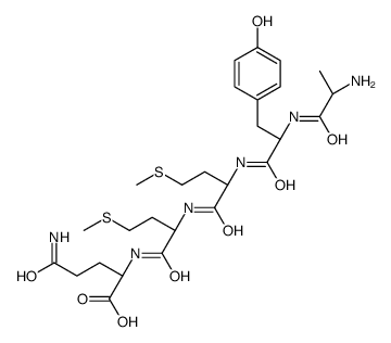 (2S)-5-amino-2-[[(2S)-2-[[(2S)-2-[[(2S)-2-[[(2S)-2-aminopropanoyl]amino]-3-(4-hydroxyphenyl)propanoyl]amino]-4-methylsulfanylbutanoyl]amino]-4-methylsulfanylbutanoyl]amino]-5-oxopentanoic acid结构式