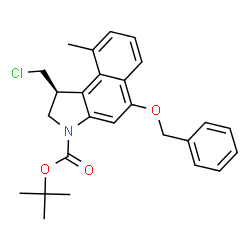 (S)-3-BOC-5-(苄氧基)-1-(氯甲基)-9-甲基-2,3-二氢-1H-苯并[E]吲哚结构式