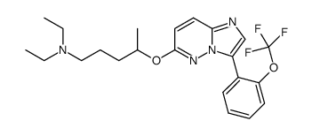 diethyl-{4-[3-(2-trifluoromethoxy-phenyl)-imidazo[1,2-b]pyridazin-6-yloxy]-pentyl}-amine Structure