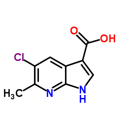 5-氯-6-甲基-7-氮杂吲哚-3-羧酸结构式