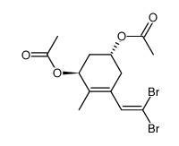 (1R,3S)-5-(2,2-dibromovinyl)-4-methylcyclohex-4-ene-1,3-diyl diacetate结构式