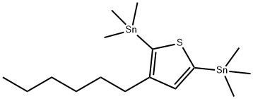 1,1'-(3-己基-2,5-噻吩二基)双[1,1,1-三甲基锡烷-结构式