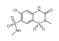 6-chloro-2-methyl-1,1,3-trioxo-1,2,3,4-tetrahydro-1λ6-benzo[1,2,4]thiadiazine-7-sulfonic acid methylamide结构式