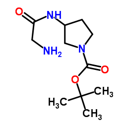 2-Methyl-2-propanyl 3-(glycylamino)-1-pyrrolidinecarboxylate Structure