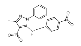 3-Methyl-4-nitro-N-(4-nitrophenyl)-1-phenyl-1H-pyrazole-5-amine结构式