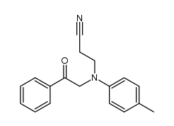 3-((2-oxo-2-phenylethyl)(p-tolyl)amino)propanenitrile结构式