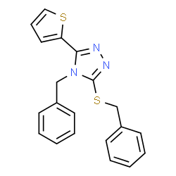 4-Benzyl-3-(benzylsulfanyl)-5-(2-thienyl)-4H-1,2,4-triazole结构式