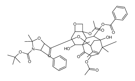 13-{[(3-叔丁氧基羰基)-2,2-二甲基-4S-苯基-1,3-恶唑烷-5R-基]甲酰基}巴卡汀Ⅲ结构式