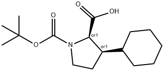 rel-(2R,3R)-1-(叔丁氧基羰基)-3-环己基吡咯烷-2-羧酸结构式