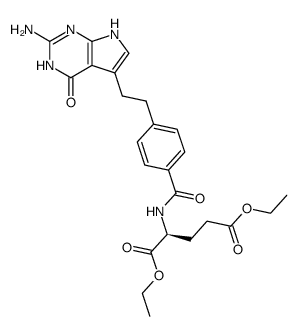 N-(4-(2-(2-氨基-4-氧代-4,7-二氢-3H-吡咯并[2,3-d]嘧啶-5-基)乙基)苯甲酰基)-L-谷氨酸二乙酯结构式