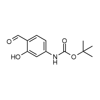 (4-甲酰基-3-羟基苯基)氨基甲酸叔丁酯结构式
