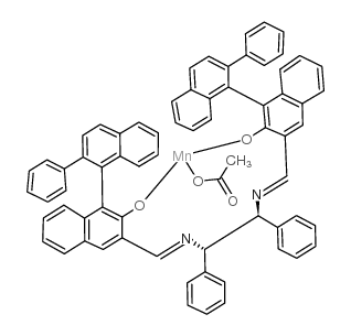 (1S,2S)-N,N'-双[(R)-2-羟基-2'-苯基-1,1'-联萘基-3-基亚甲基]-1,2-二苯基乙二胺合锰(III)乙酸盐结构式