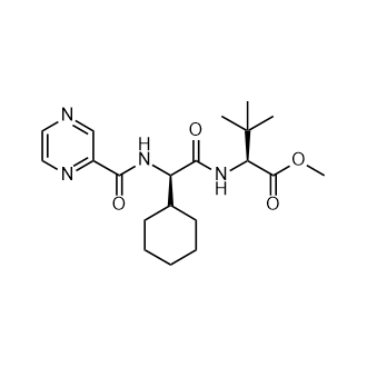 (S)-methyl 2-((R)-2-cyclohexyl-2-(pyrazine-2-carboxamido)acetamido)-3,3-dimethylbutanoate Structure