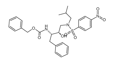 4-nitro-N-((2R(syn),3S)-3-(N-benzyloxycarbonylamino)-2-hydroxy-4-phenylbutyl)-N-isobutyl-benzenesulfonamide Structure