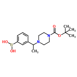 (3-(1-(4-(tert-butoxycarbonyl)piperazin-1-yl)ethyl)phenyl)boronic acid Structure