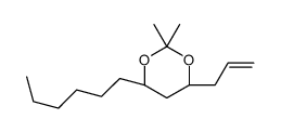 (4S,6S)-4-hexyl-2,2-dimethyl-6-prop-2-enyl-1,3-dioxane Structure