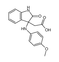 [3-(4-Methoxy-phenylamino)-2-oxo-2,3-dihydro-1H-indol-3-yl]-acetic acid Structure