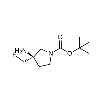 (R)-3-氨基-3-(氟甲基)吡咯烷-1-羧酸叔丁酯结构式
