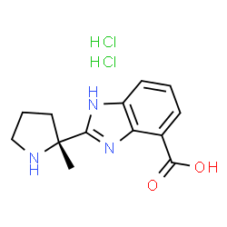 (R)-2-(2-甲基-2-吡咯烷基)-1H-苯并咪唑-4-甲酸二盐酸盐结构式