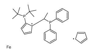 (s)-1-[(r)-2-(di-tert.-butylphosphino)ferrocenyl]ethyldiphenylphosphine Structure