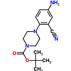 (4-氨基-2-氰基苯基)哌嗪-1-羧酸叔丁酯结构式