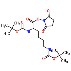 N,N'-二叔丁氧羰基-L-赖氨酸 N-丁二酰亚胺酯结构式