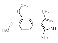 4-(3,4-二甲氧基苯基)-5-甲基-1H-吡唑-3-胺结构式