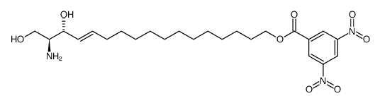 (4E,2S,3R)-2-amino-1,3,17-trihydroxy-17-(3,5-dinitrobenzoyl)-4-heptadecene Structure