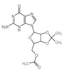 [2-(2-amino-6-oxo-3H-purin-9-yl)-7,7-dimethyl-3,6,8-trioxabicyclo[3.3.0]oct-4-yl]methyl acetate Structure