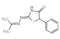 5-phenyl-2-(2-propan-2-ylidenehydrazinyl)-1,3-thiazol-4-one结构式