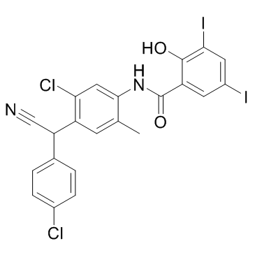 氯氰碘柳胺结构式