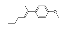 (E)-2-(4-Methoxyphenyl)-hex-2-en结构式