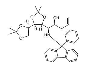 (1S)-1-allyl-2-[(9-phenylfluoren-9-yl)-amino]-2-deoxy-3,4,5,6-di-O-isopropylidene-D-mannitol Structure