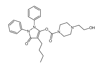 (4-butyl-5-oxo-1,2-diphenylpyrazol-3-yl) 4-(2-hydroxyethyl)piperazine-1-carboxylate Structure