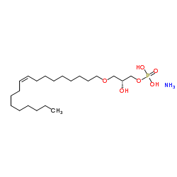 1-(9Z-十八烯基)-2-羟基-sn-甘油基-3-磷酸(铵盐)结构式