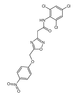 5-(4-Nitrophenoxymethyl)-3-[2-oxo-2-(2,4,6-trichloroanilino)ethyl]-1,2,4-oxadiazole结构式