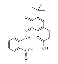 3-[(3E)-5-tert-butyl-3-[(2-nitrophenyl)hydrazinylidene]-4-oxocyclohexa-1,5-dien-1-yl]propanoic acid Structure