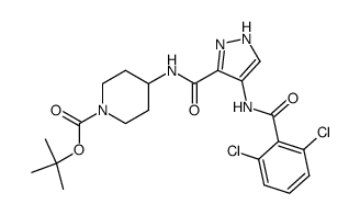 4-([4-(2,6-dichloro-benzoylamino)-1H-pyrazole-3-carbonyl]-amino)-piperidine-1-carboxylic acid tert-butyl ester Structure