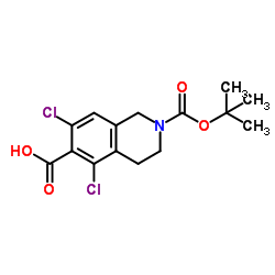 2-(tert-butoxycarbonyl)-5,7-dichloro-1,2,3,4-tetrahydroisoquinoline-6-carboxylic acid Structure