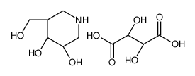 (2R,3R)-2,3-dihydroxybutanedioic acid,(3R,4R,5R)-5-(hydroxymethyl)piperidine-3,4-diol结构式