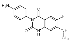 3-(4-氨基苯基)-6-氟-7-(甲基氨基)喹唑啉-2,4(1H,3H)-二酮结构式