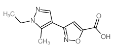 3-(1-乙基-5-甲基-1H-吡唑-4-基)异噁唑-5-羧酸结构式