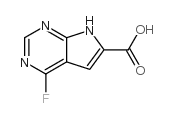 4-fluoro-7H-pyrrolo[2,3-d]pyrimidine-6-carboxylic acid structure